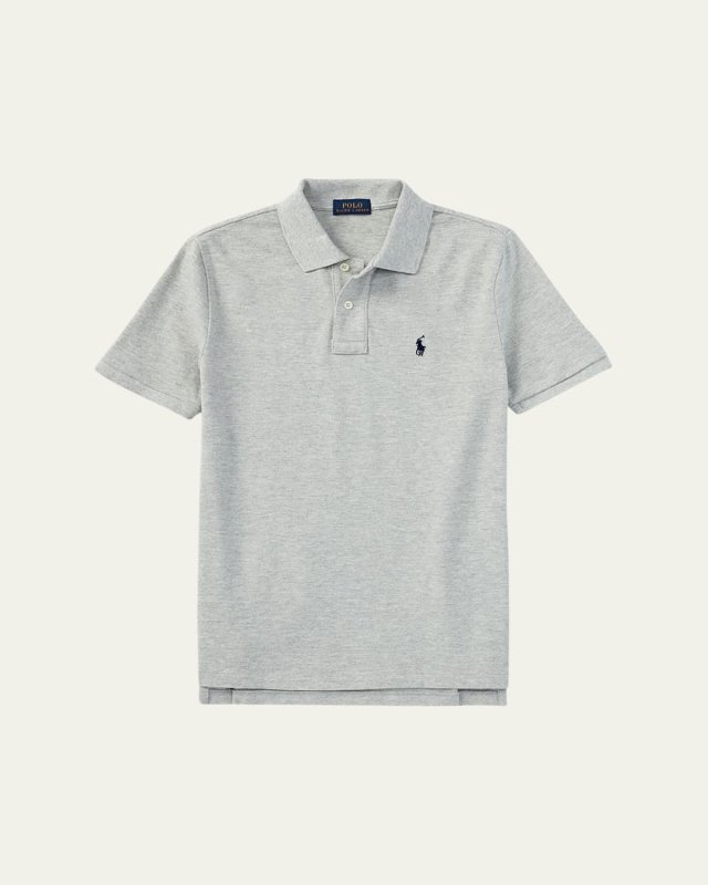 Boy's Short-Sleeve Logo Embroidery Polo Shirt, Size 2-7